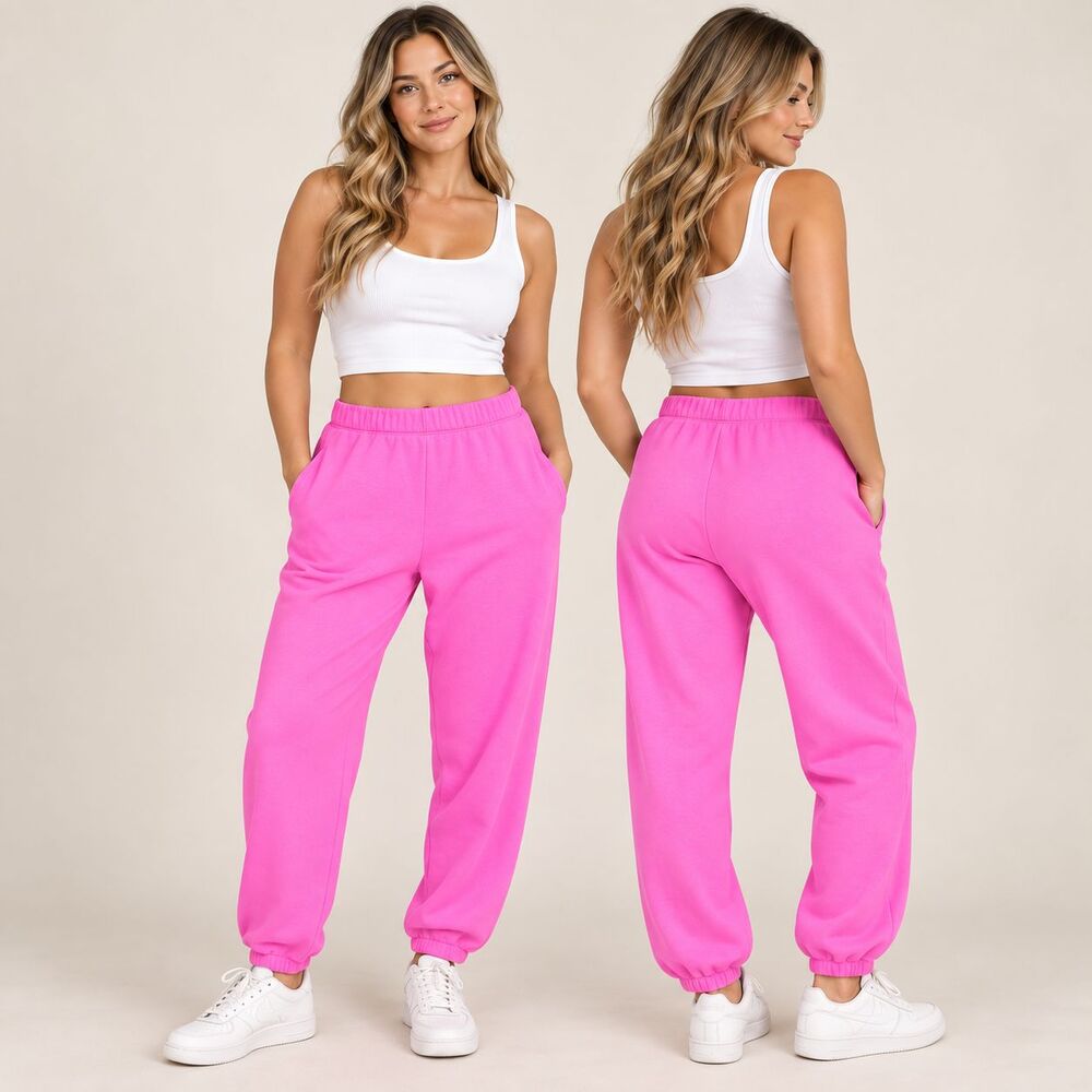 Gap VintageSoft Neon Pink Relaxed Joggers Women’s XL Fleece Sweatpants Plus